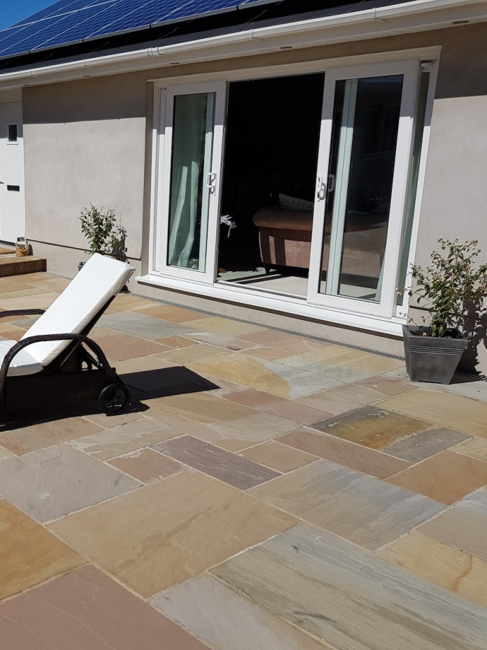 Rippon Buff Indian Sandstone Slabs - Mix Size Patio Pack