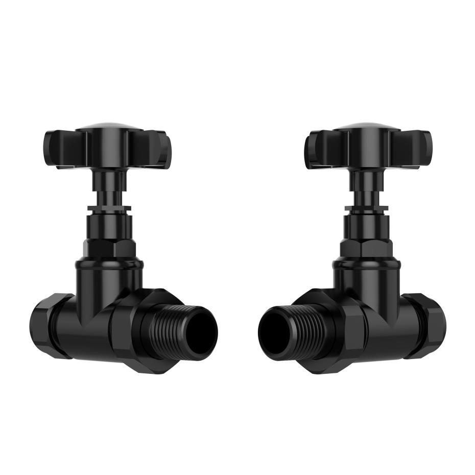 Black Nickel Traditional Radiator Valves (Pair) - 15mm