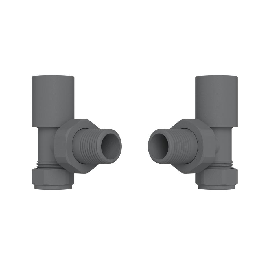 Anthracite Angled Radiator Valves (Pair) - 15mm