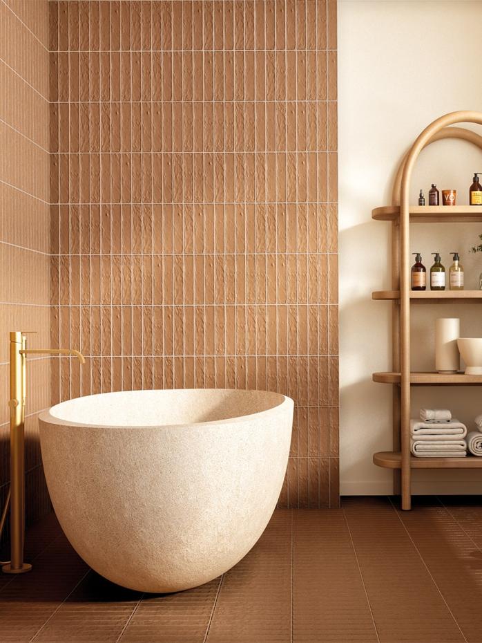 Ainsa Cotto Brick Effect Matt Porcelain Tile - 250x50mm