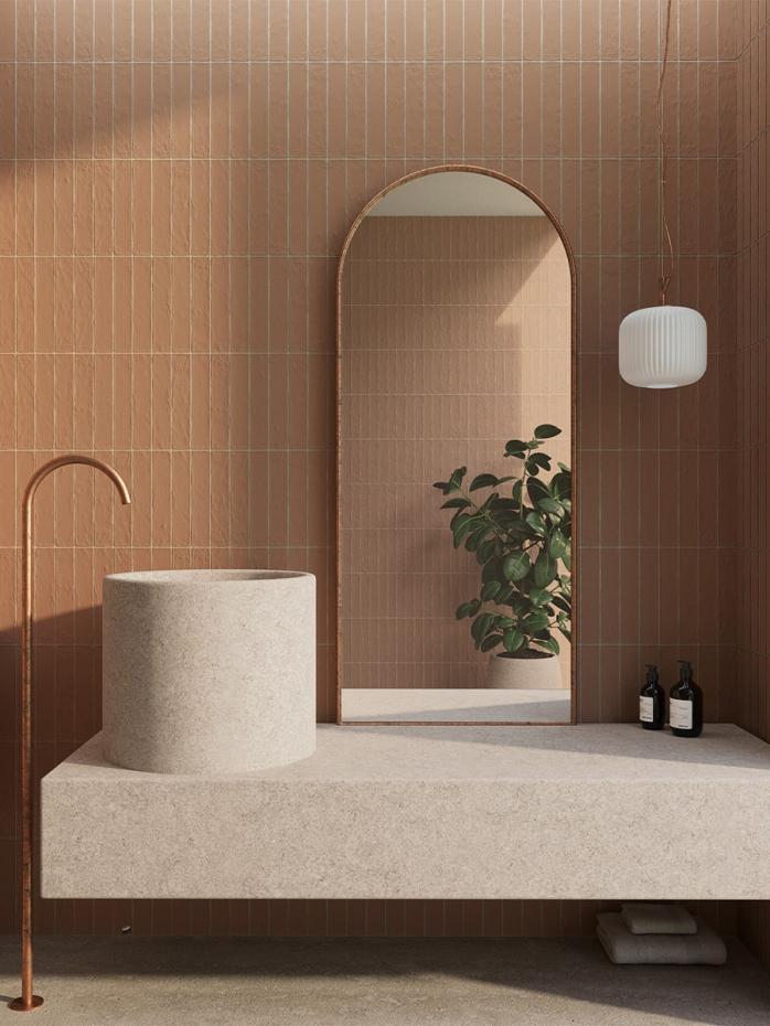 Ainsa Cotto Brick Effect Matt Porcelain Tile - 250x50mm