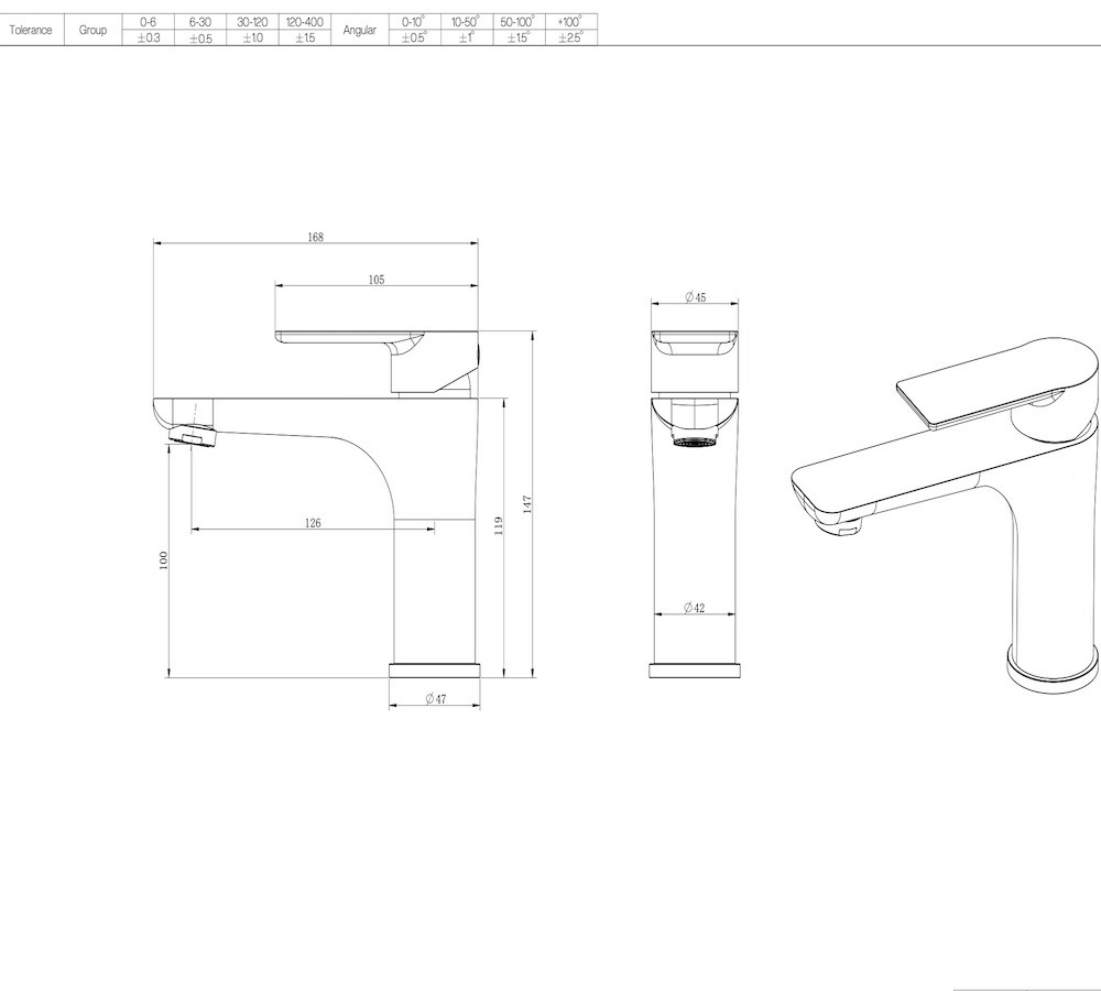 Alma Matt Black Basin Mixer Tap