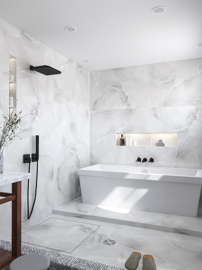 Amber Ice Onyx Polished Porcelain Tile - 1000x1000mm