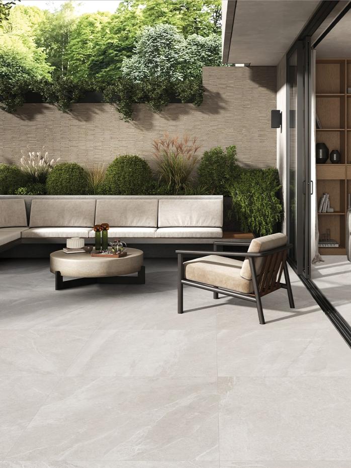 Angers White Italian Outdoor Porcelain Slab - 1000x1000x20mm
