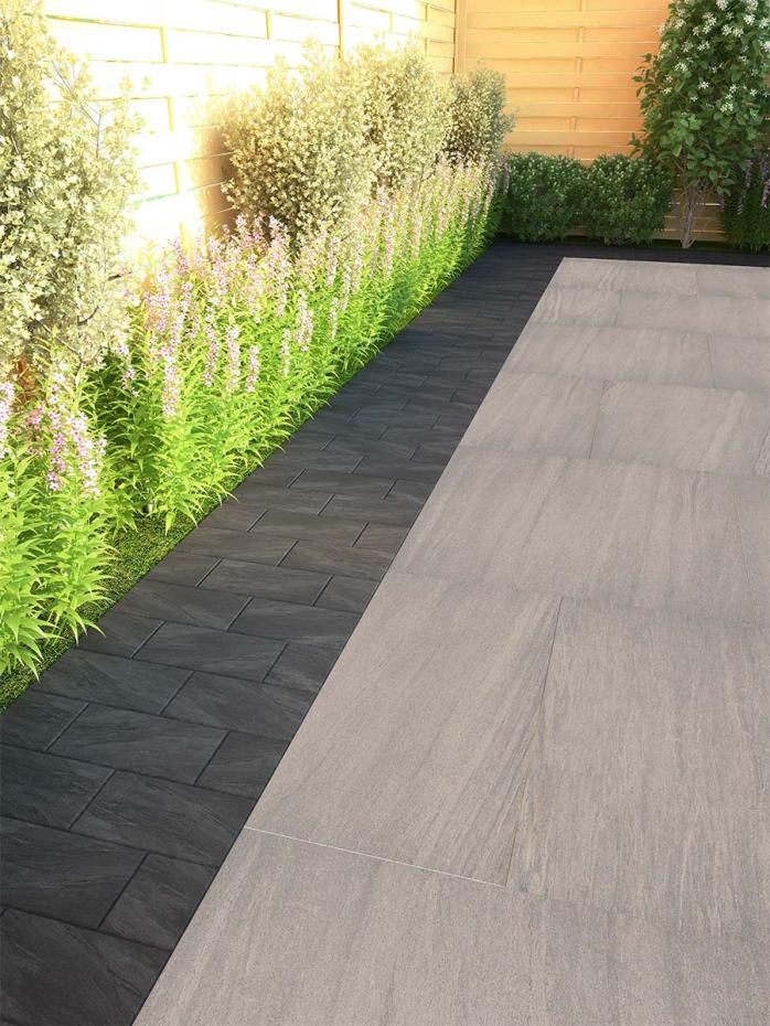 Anthracite Outdoor Porcelain Cobble Setts - 200x100x20mm