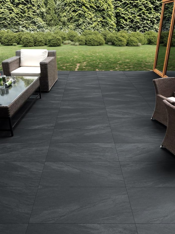 Anthracite Outdoor Porcelain Paving Patio Slabs - 600x600x20mm