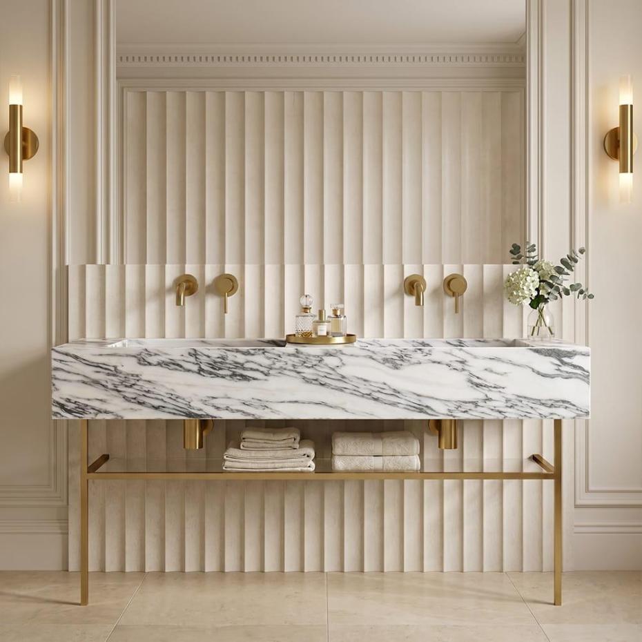 Arabescato Marble Vanity Unit - 1200mm