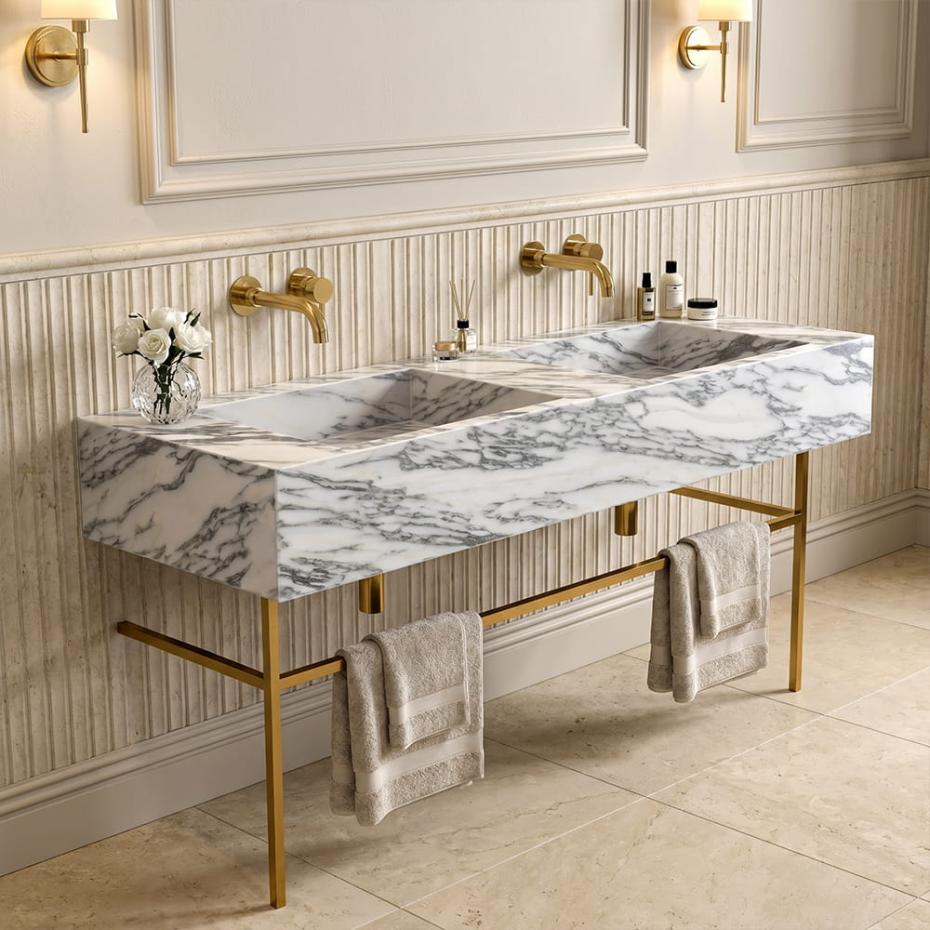 Arabescato Marble Vanity Unit - 1200mm
