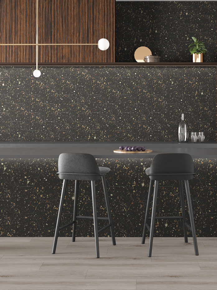 Arousa Nero Terrazzo Tile - 258x290mm (Last Pack)
