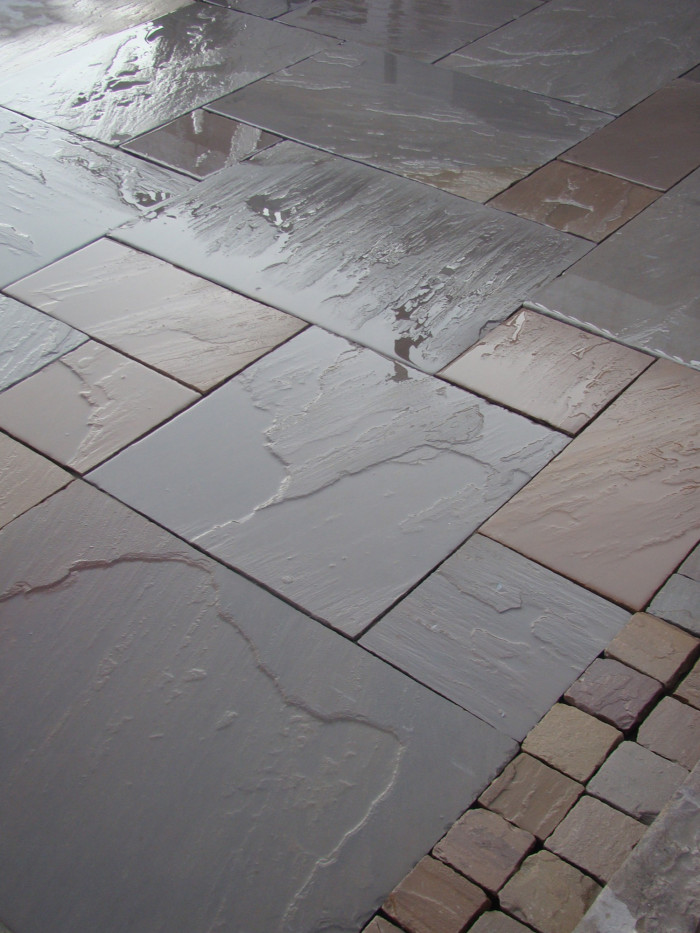 Autumn Brown Indian Sandstone Paving Slabs - Mix Size Patio Pack