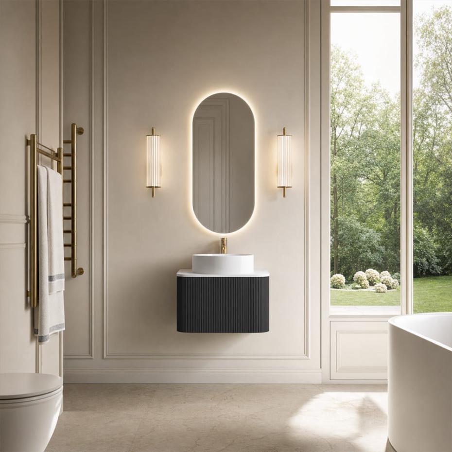 Bali Matt Black Vanity - 600mm