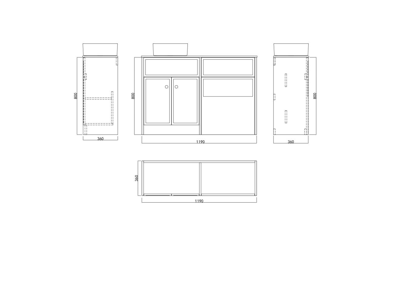 Flair Burning Red Combination Bathroom Suite - Vanity Unit with WC unit & Toilet - 1200mm