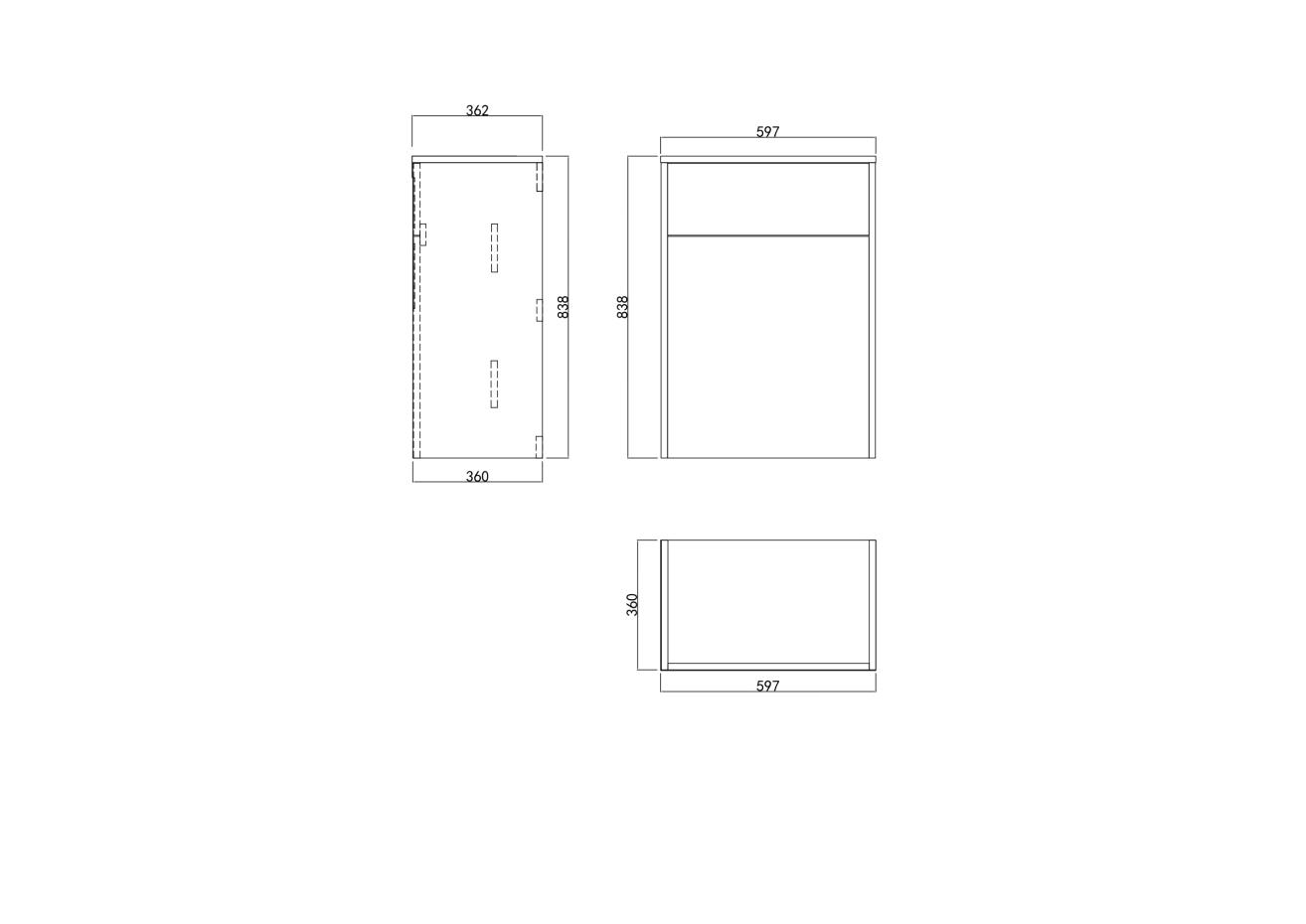 Manor Twilight Blue Freestanding WC Unit With Toilet, Water Tank & Flush Plate - 600mm