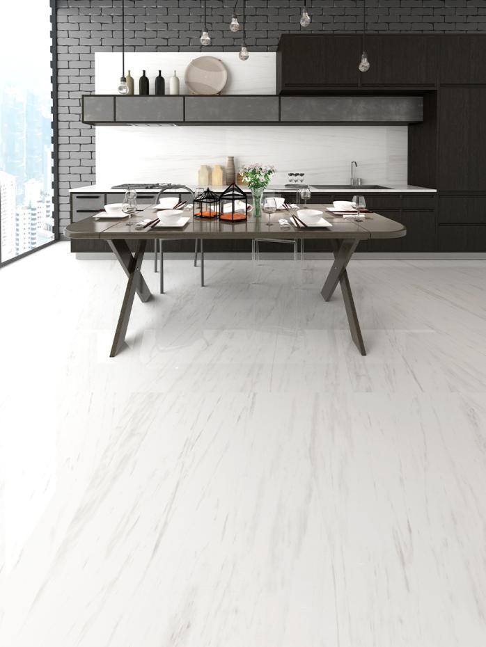 Bianco Dolomiti Gloss Porcelain Tile - 600x600mm