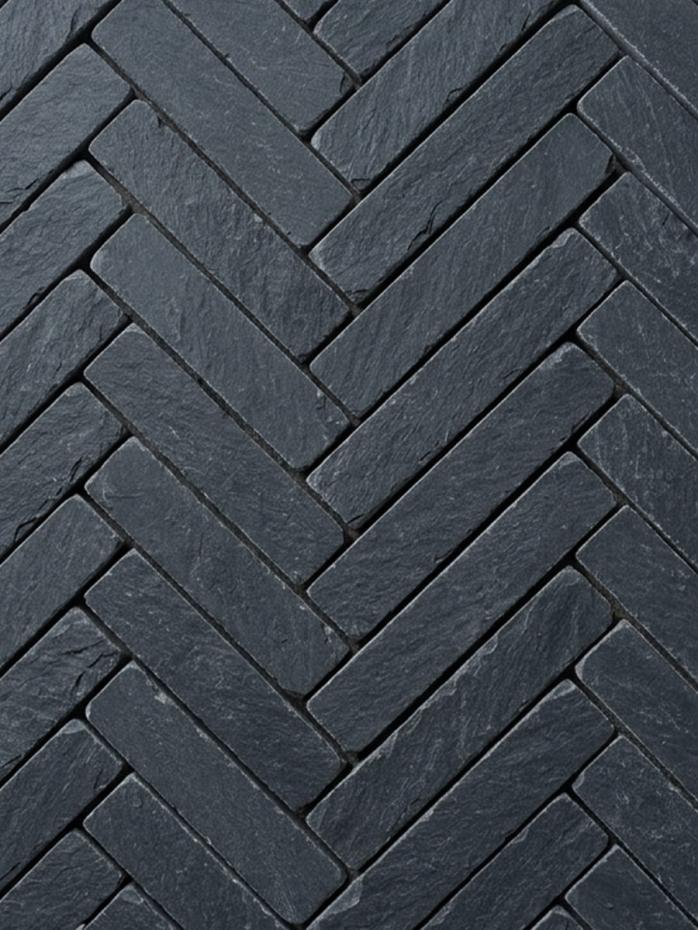 Kadappa Blue Black Tumbled Limestone Pavers - 200x50x40mm