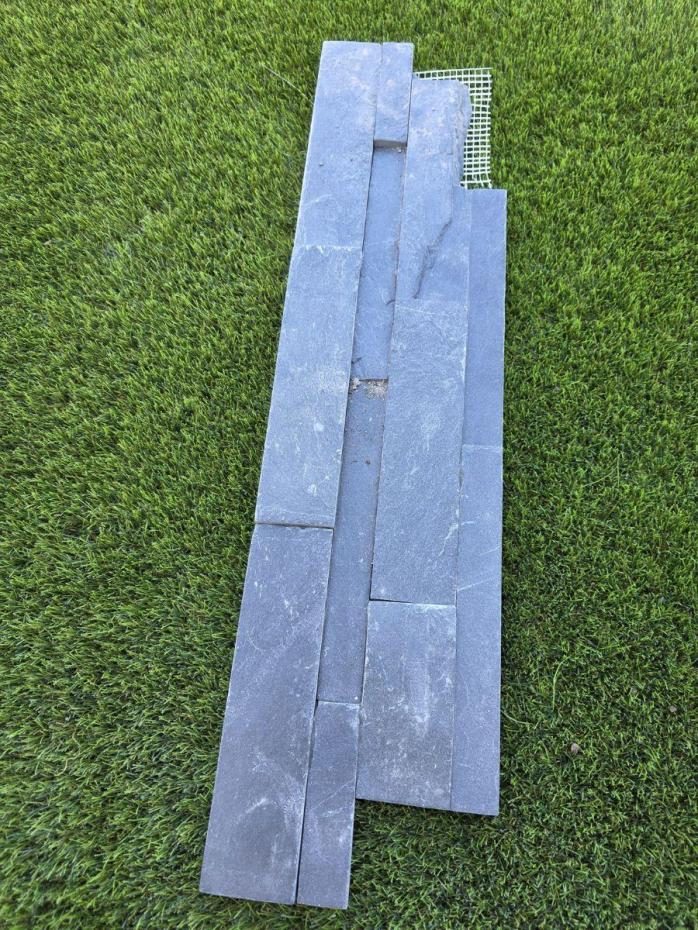 Black Slate Split Face Outdoor Wall Cladding - 600x150x20mm