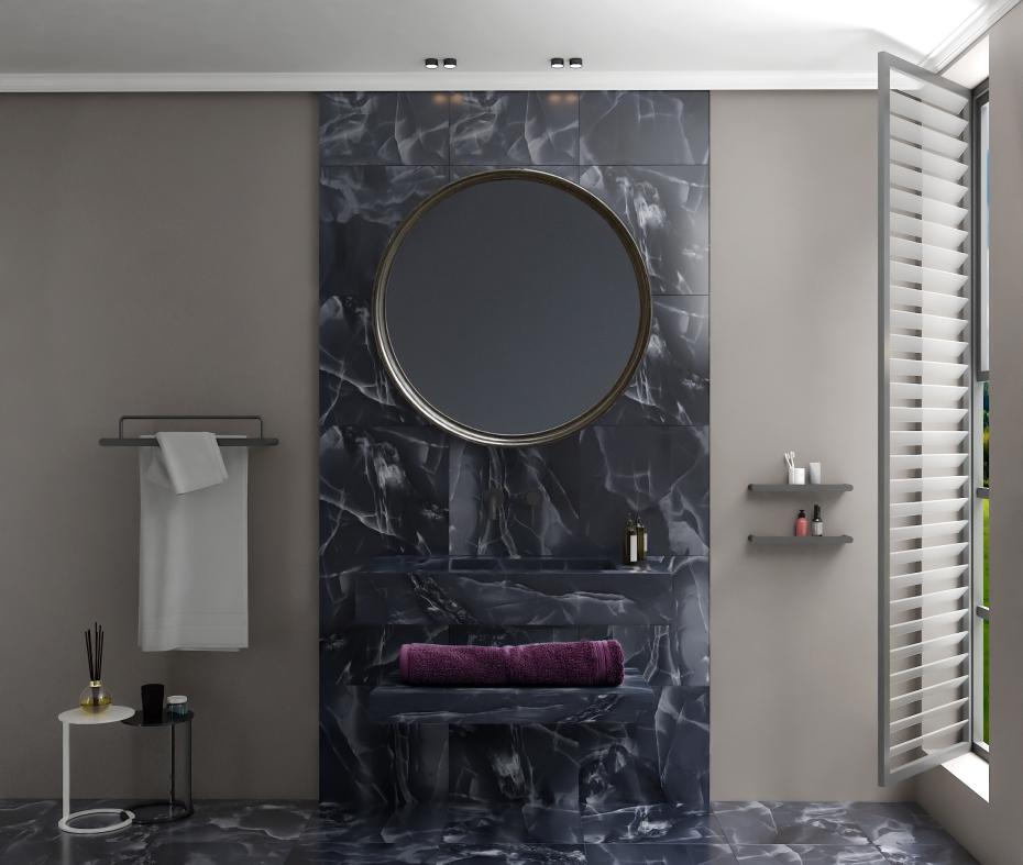 Black Onyx Sink and Shelf - 600mm