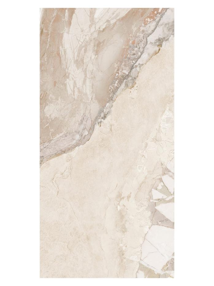 Almond Breccia Italian Matt Porcelain Tile - 1200x600mm