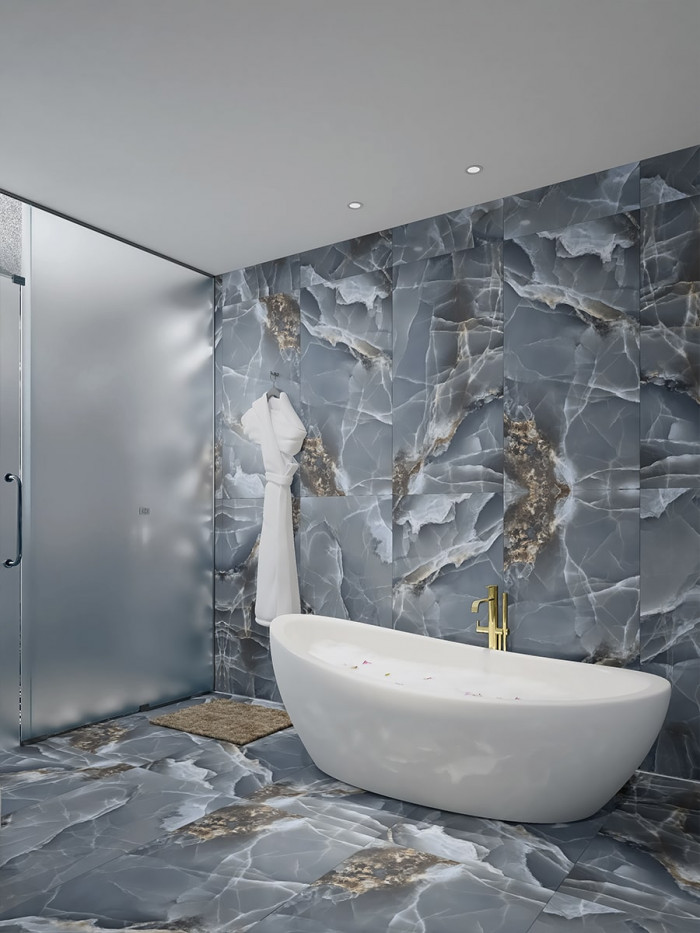 Blue Onyx Porcelain Tile - 1200x600mm