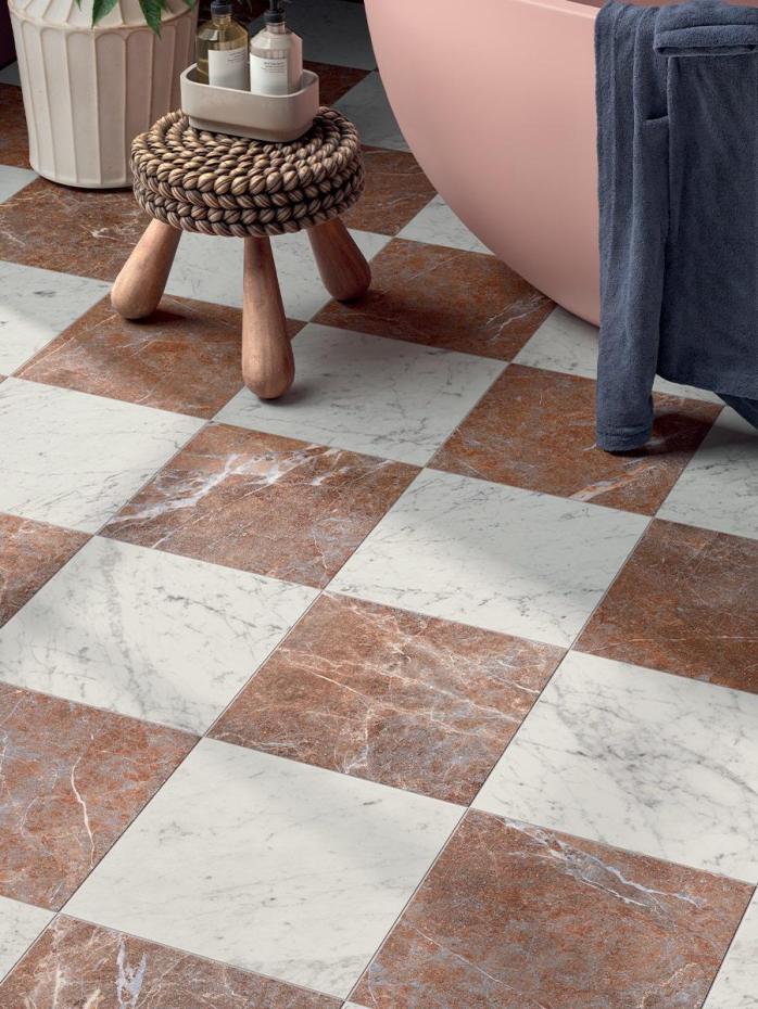 Majestic Carrara Italian Marble Effect Porcelain Tile - 300x300x9mm