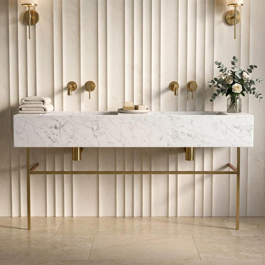Carrara Marble Vanity Unit - 1200mm