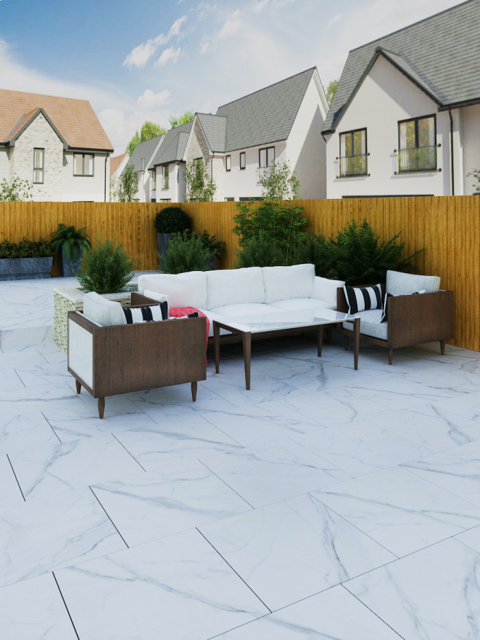 Carrara Outdoor Porcelain Tile - 600x600x20mm