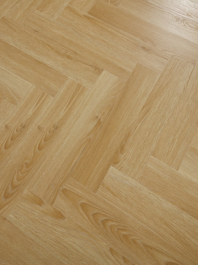 Chateau Light Oak Herringbone Click Vinyl Floor Tiles  - 640x128mm