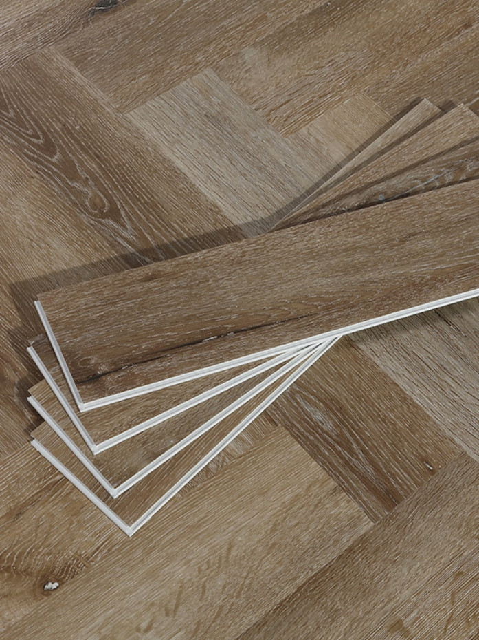 Chateau Oak Herringbone Click Vinyl Floor Tiles - 640x128mm