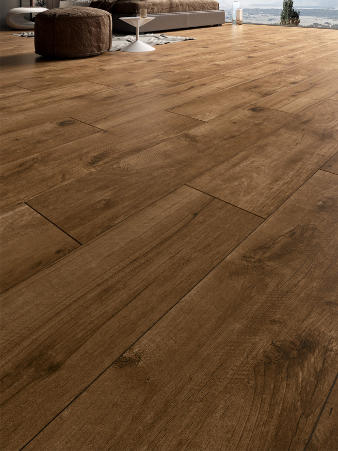 Cherry Oak Wood Indoor Porcelain Floor Tile - 1200x300mm
