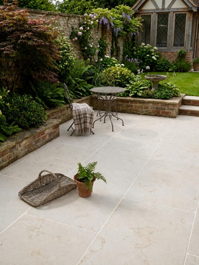 Desert Beige Sandblasted Textured Tumbled Natural Limestone Slabs - 900x600x20mm