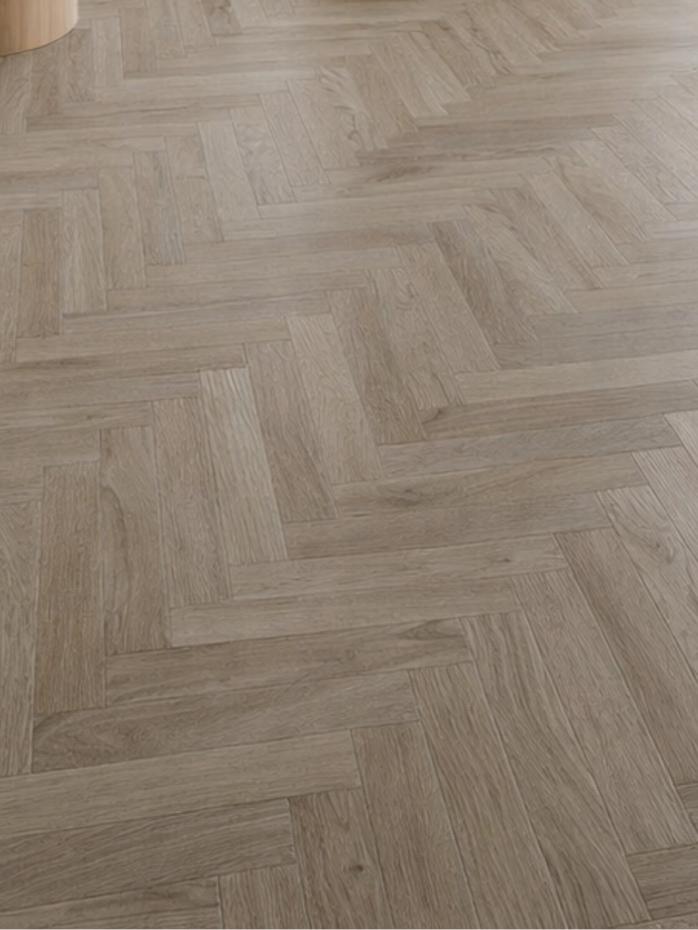 Desert Oak Herringbone Luxury Click Vinyl Flooring Tiles - 640x128x6mm
