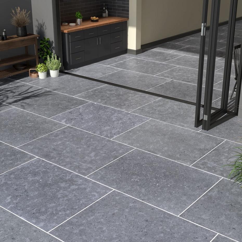 Dijon Grey Honed & Tumbled Limestone Paving Slabs - 900x600x20mm