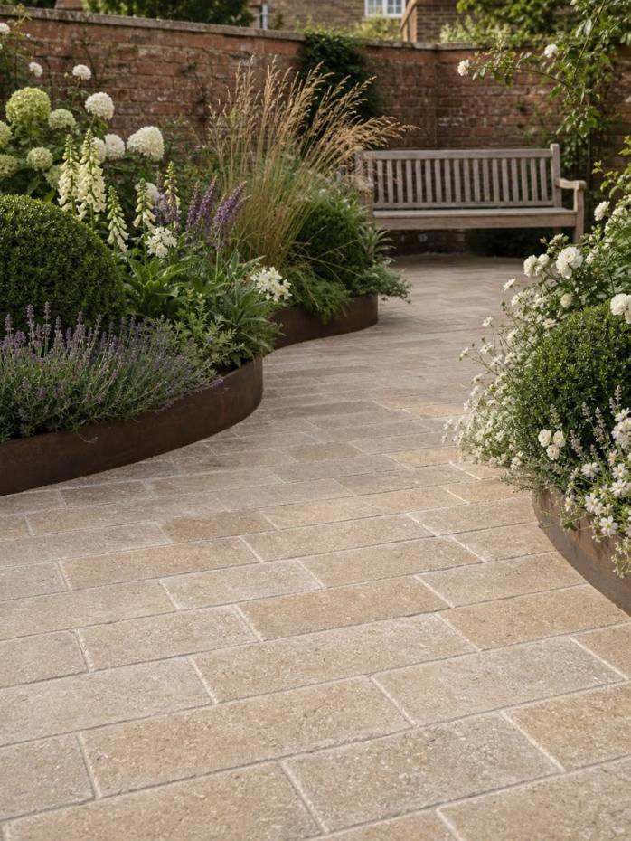 Dijon Honed & Tumbled Limestone Cobbles & Pavers - 100 x Free Length x 40mm