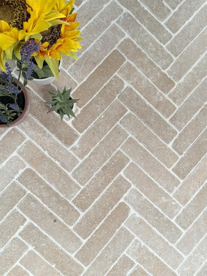 Dijon Honed & Tumbled Limestone Outdoor Pavers - 200x50x30mm