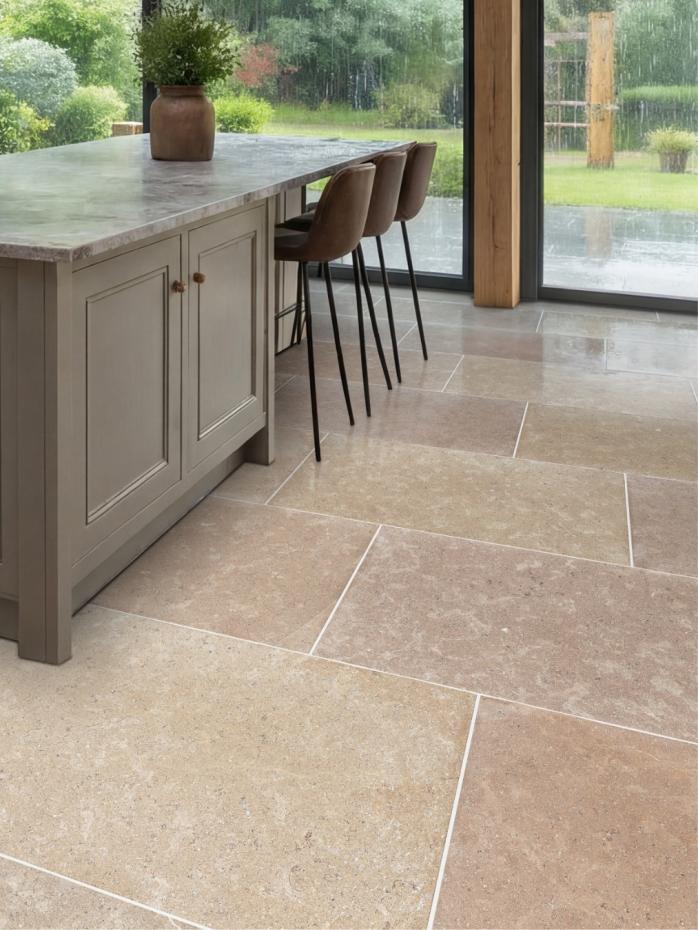 Dijon Honed Tumbled Limestone Tiles - 900x600x15mm