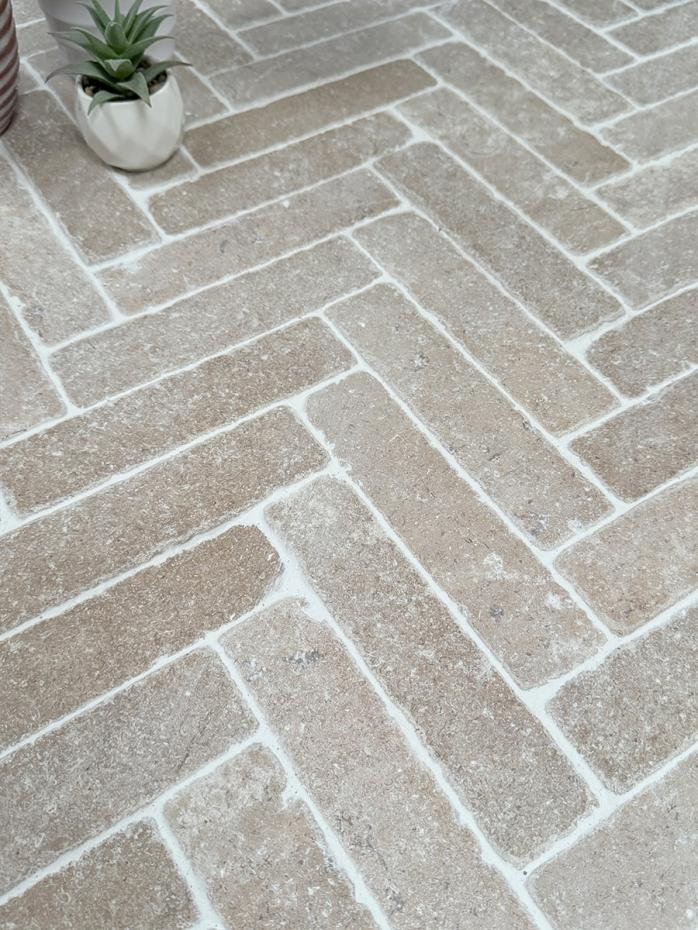 Dijon Honed & Tumbled Limestone Outdoor Pavers - 200x50x40mm