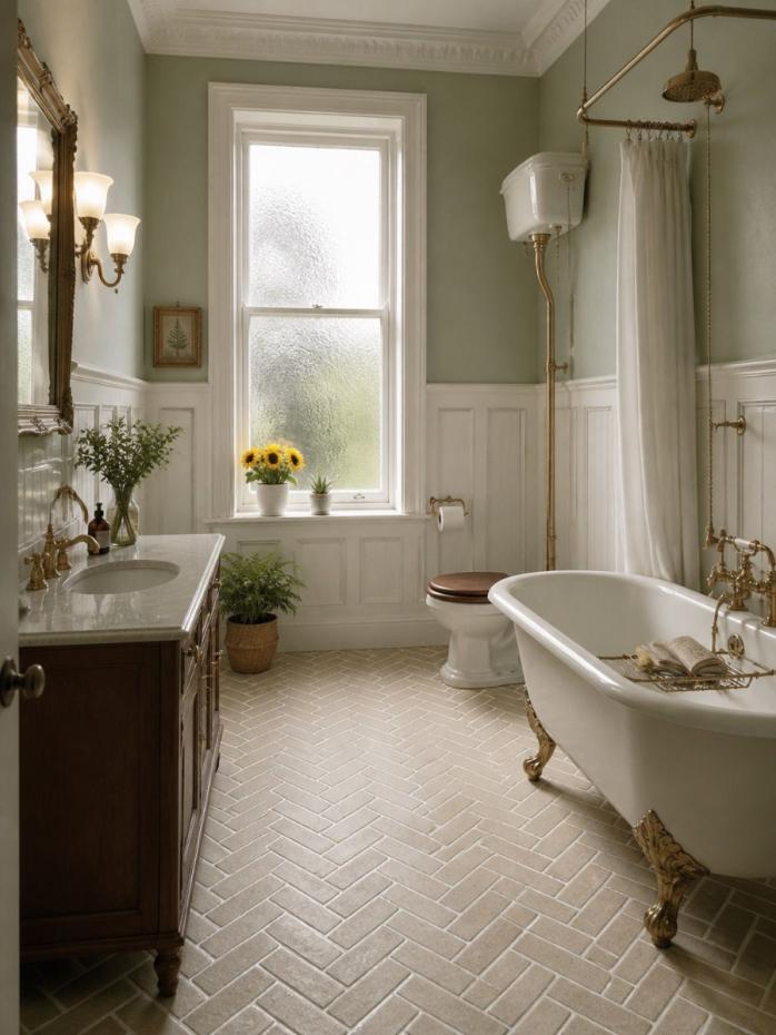 Dijon Tumbled Herringbone Tiles - 200x50x15mm