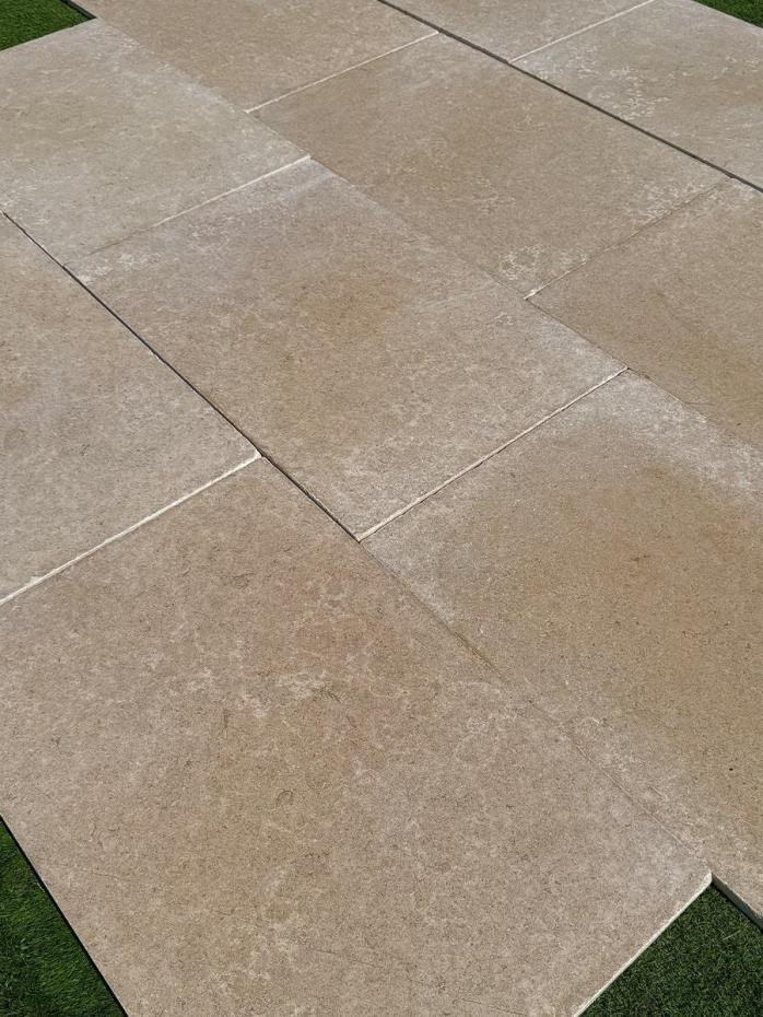 Dijon Honed & Tumbled Limestone Paving Slabs - 900x600x30mm
