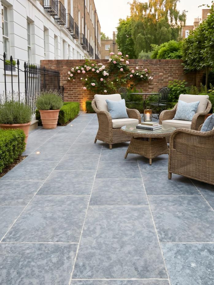 Dijon Grey Chiselled Limestone Effect Porcelain Paving Slab - 900x600x20mm