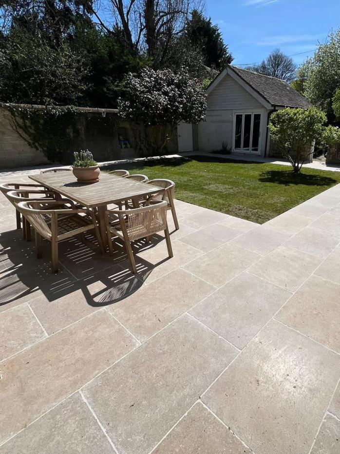 Dijon Honed & Tumbled Limestone Paving Slabs - 900x600x30mm