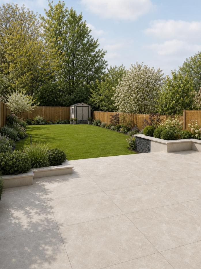 Dome Bone Outdoor Porcelain Paving Slabs - 800x800x20mm