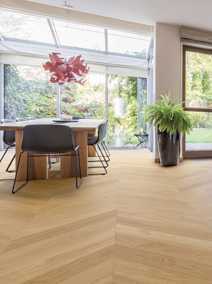 Dream Honey Chevron Wood Effect Italian Porcelain Tile - 850x150mm