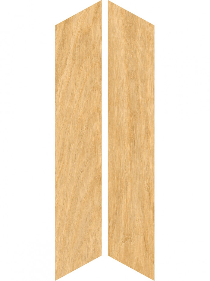 Dream Honey Chevron Wood Effect Italian Porcelain Tile - 850x150mm