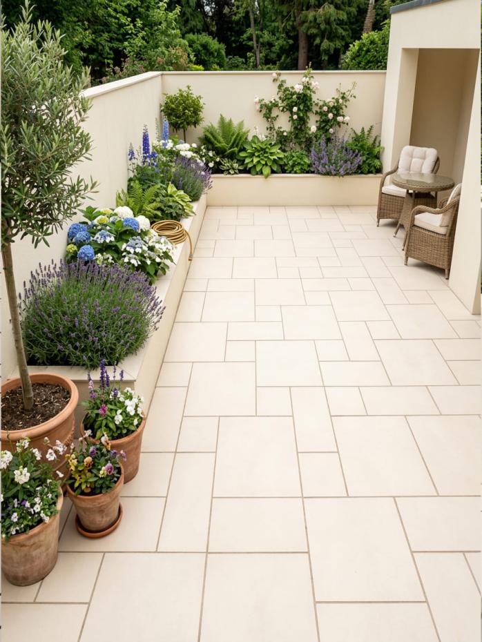 Eclipse Ivory Outdoor Porcelain Tiles - Mix Size Pack