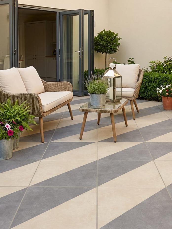 Eclipse Triangolo Decor Porcelain Slab - 600x600x20mm