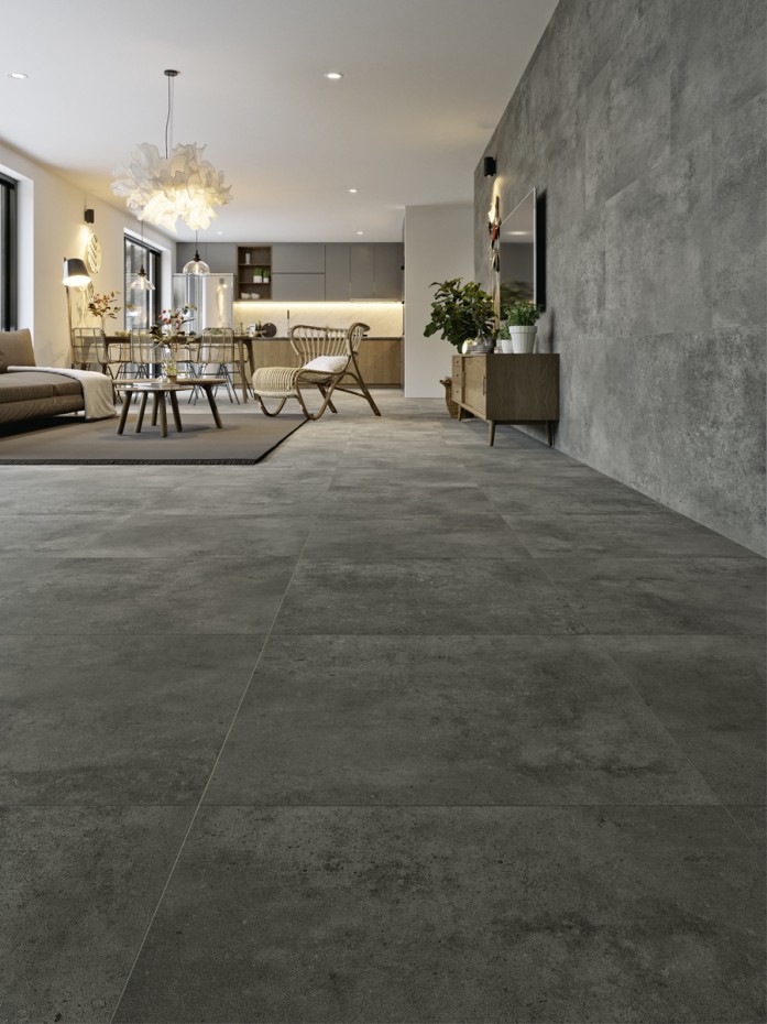 Eclipse Mid Grey Grey Indoor Floor Tile - 600x600mm (Last Pack)