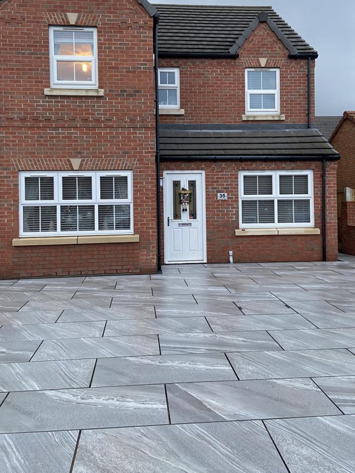 Crossover Grey Outdoor Porcelain Paving Slabs - 900x600x20mm