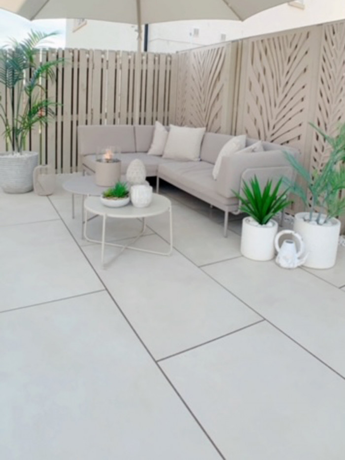 Florence White Italian Outdoor Porcelain Slabs - 1200x600x20mm