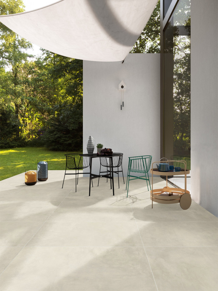 Florence White Italian Outdoor Porcelain Slabs - 1200x600x20mm