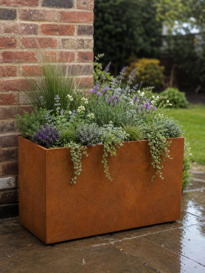 Corten Steel Planter - 900x300x600mm - Pre-Rusted